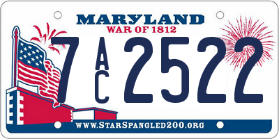 MD license plate 7AC2522