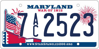 MD license plate 7AC2523