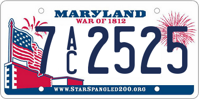 MD license plate 7AC2525