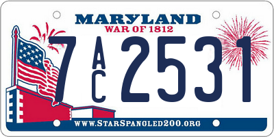MD license plate 7AC2531