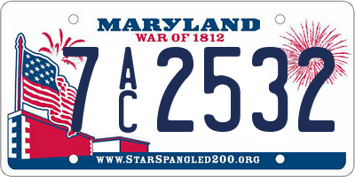 MD license plate 7AC2532