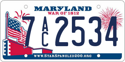 MD license plate 7AC2534