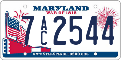 MD license plate 7AC2544