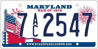 MD license plate 7AC2547