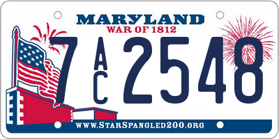 MD license plate 7AC2548