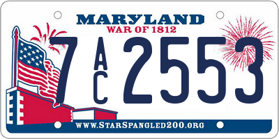 MD license plate 7AC2553