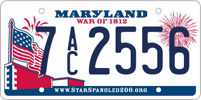 MD license plate 7AC2556