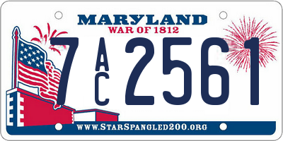 MD license plate 7AC2561