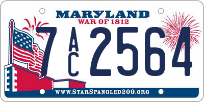 MD license plate 7AC2564