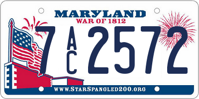 MD license plate 7AC2572