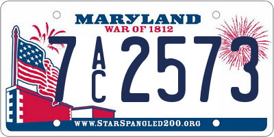 MD license plate 7AC2573