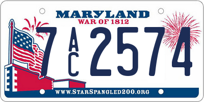 MD license plate 7AC2574