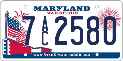 MD license plate 7AC2580