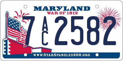 MD license plate 7AC2582
