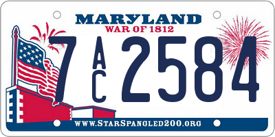 MD license plate 7AC2584