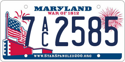 MD license plate 7AC2585