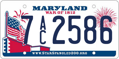 MD license plate 7AC2586