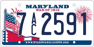 MD license plate 7AC2591