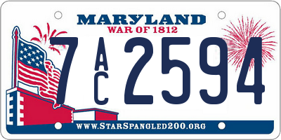 MD license plate 7AC2594