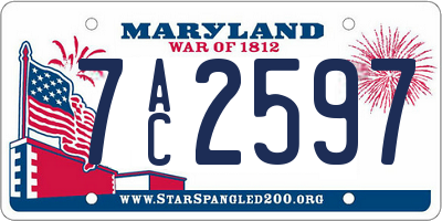MD license plate 7AC2597