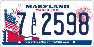 MD license plate 7AC2598