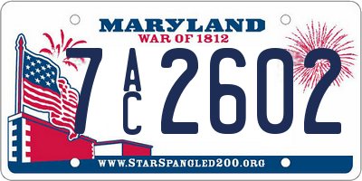MD license plate 7AC2602