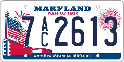 MD license plate 7AC2613