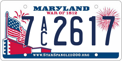 MD license plate 7AC2617