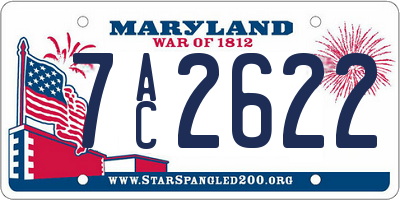 MD license plate 7AC2622