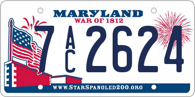 MD license plate 7AC2624