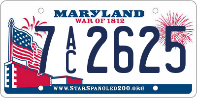 MD license plate 7AC2625