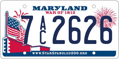 MD license plate 7AC2626