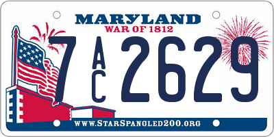 MD license plate 7AC2629