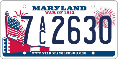 MD license plate 7AC2630