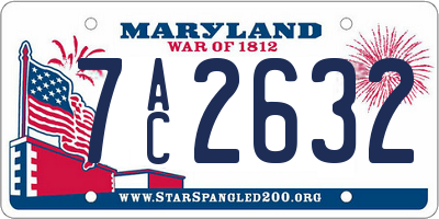 MD license plate 7AC2632