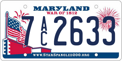 MD license plate 7AC2633