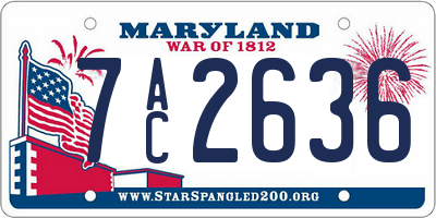 MD license plate 7AC2636