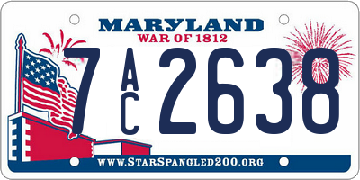 MD license plate 7AC2638