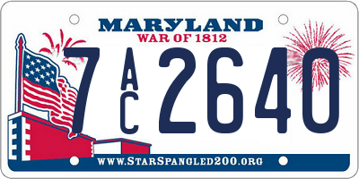 MD license plate 7AC2640