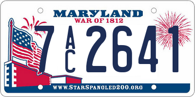 MD license plate 7AC2641