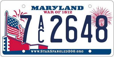 MD license plate 7AC2648