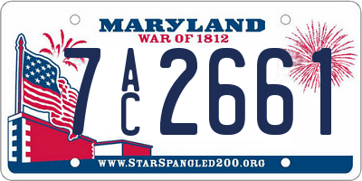 MD license plate 7AC2661