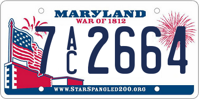 MD license plate 7AC2664