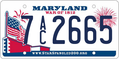 MD license plate 7AC2665