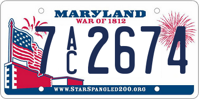 MD license plate 7AC2674