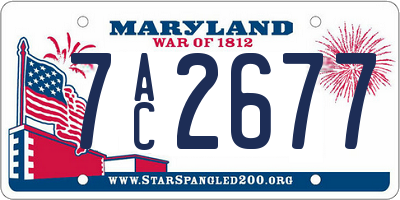 MD license plate 7AC2677