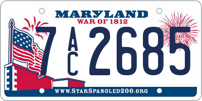 MD license plate 7AC2685