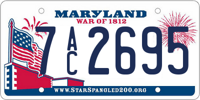 MD license plate 7AC2695