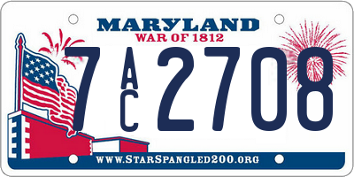 MD license plate 7AC2708