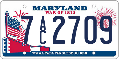 MD license plate 7AC2709